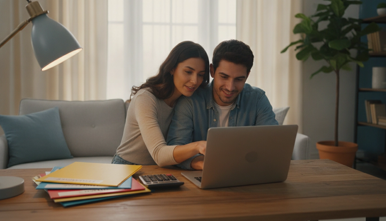 Un couple vérifiant leur budget pour comprendre les allocations familiales modulation revenus comment ça fonctionne