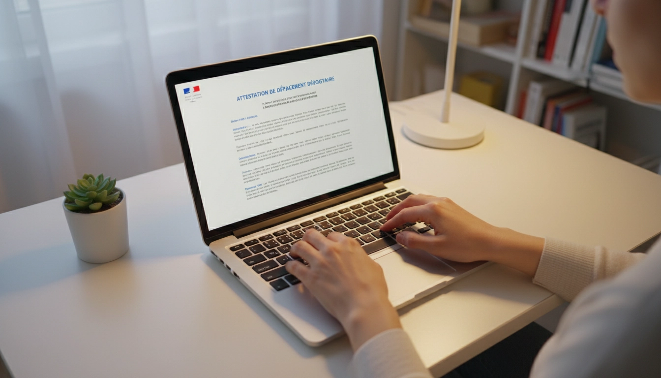 Personne gérant ses droits santé et téléchargeant des documents depuis son compte Ameli sur ordinateur