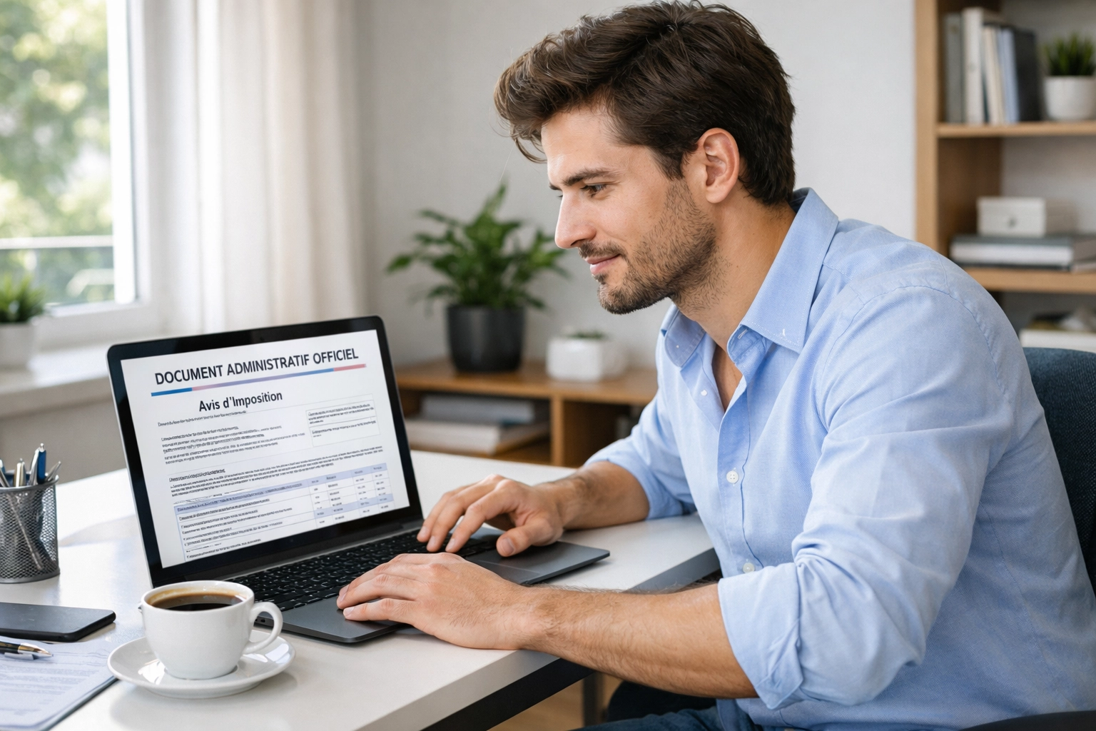 Jeune entrepreneur vérifiant les conditions pour devenir auto-entrepreneur en France sur son ordinateur
