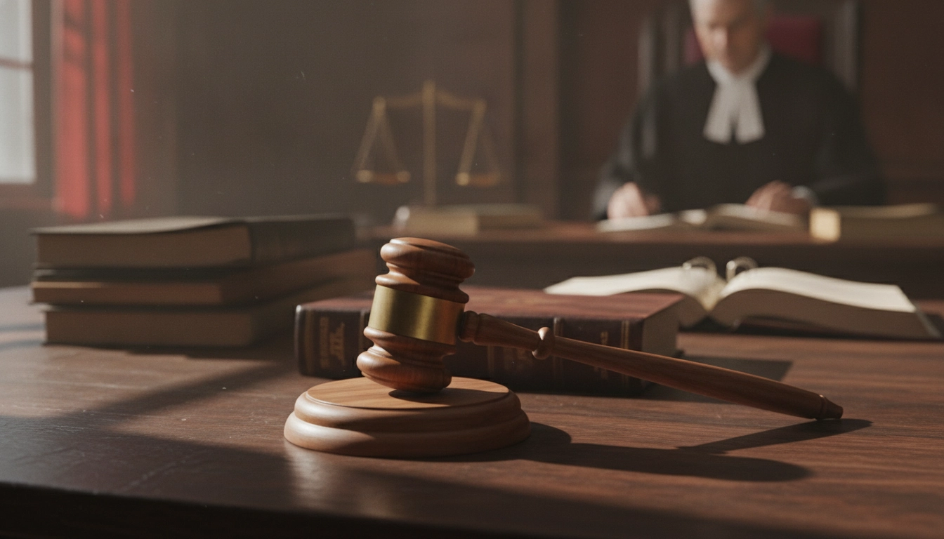 Le marteau du juge symbolisant la procédure judiciaire lors d'une contestation d'amende.