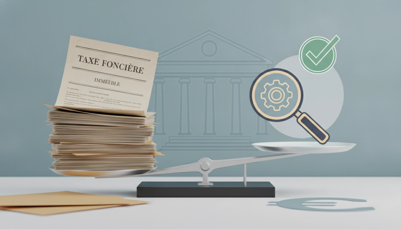 Un propriétaire vérifiant son avis d'imposition pour contester le montant de la taxe foncière en cas d'erreur de l'administration
