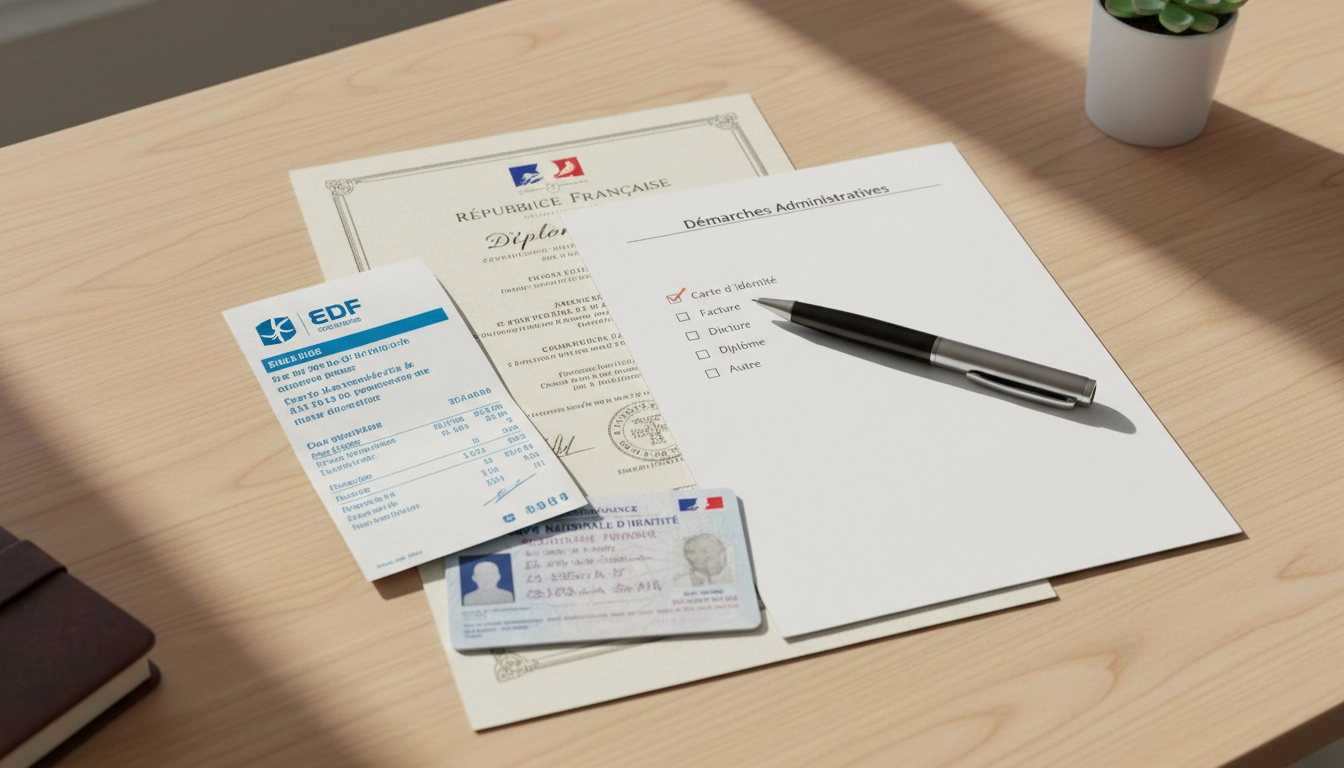 Documents administratifs nécessaires pour la création d'une micro-entreprise posés sur un bureau