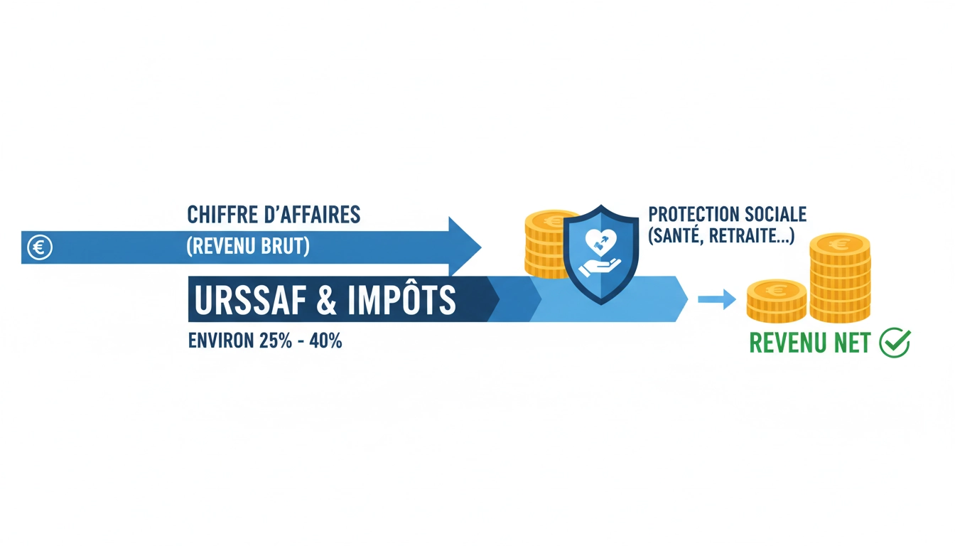 Illustration du régime fiscal et social appliqué lors de la création micro-entreprise en France