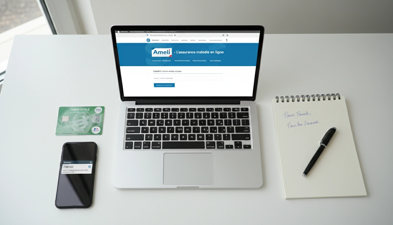 Guide pour créer son compte Ameli en ligne étape par étape avec ordinateur et carte Vitale