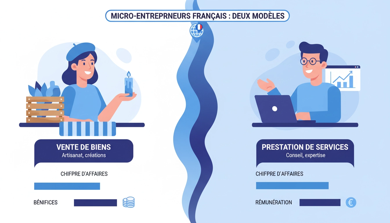 Illustration d'une activité mixte en micro-entreprise avec vente de produits et prestation de services