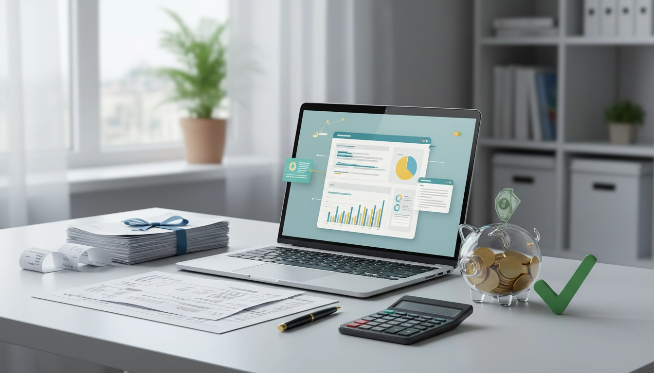 Formulaire de déclaration de revenus sur un bureau avec un stylo et des documents fiscaux
