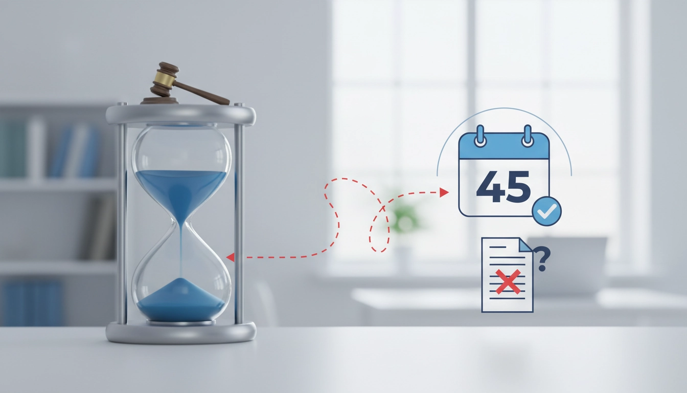 Illustration du délai de 45 jours pour contester une amende forfaitaire auprès des autorités administratives