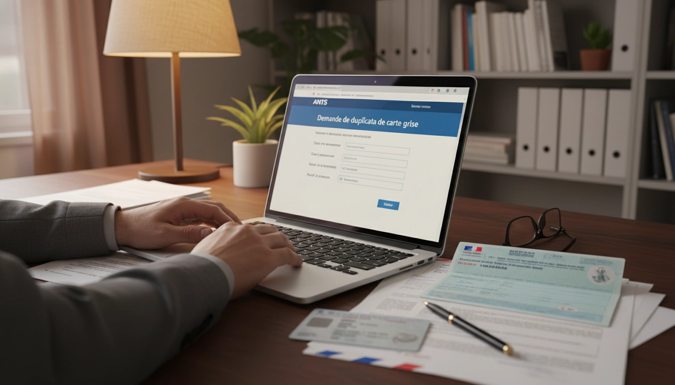 Demande en ligne de duplicata de carte grise illustrant le délai obtention duplicata carte grise en ligne