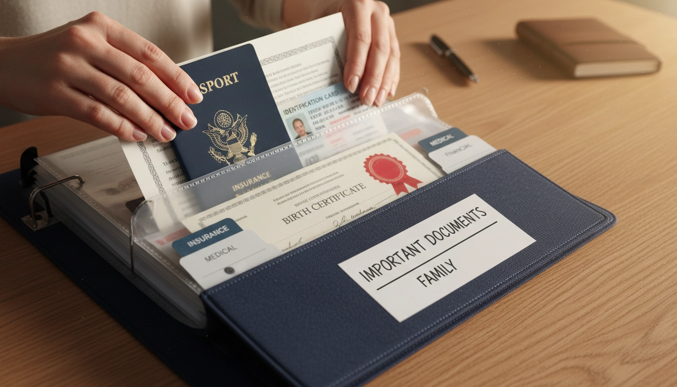 Organisation et archivage sécurisé des documents d'identité importants à domicile