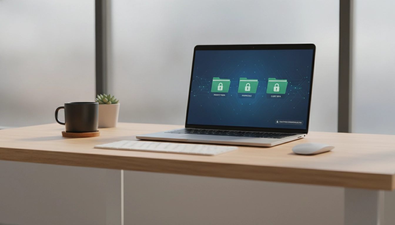 Une interface moderne pour suivre les étapes pour ouvrir un coffre-fort numérique sécurisé.