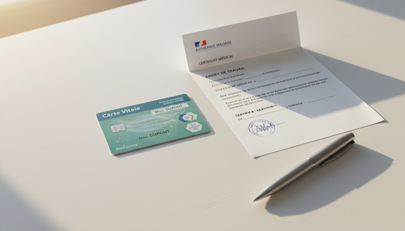Carte Vitale et arrêt de travail médical pour percevoir les indemnités arrêt de travail auprès de la CPAM