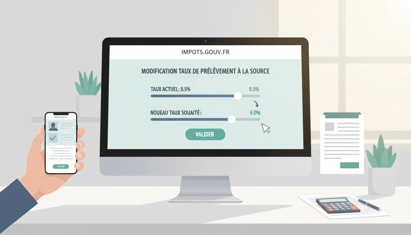 Guide complet montrant comment modifier son taux de prélèvement à la source sur impots.gouv.fr avec étapes simples