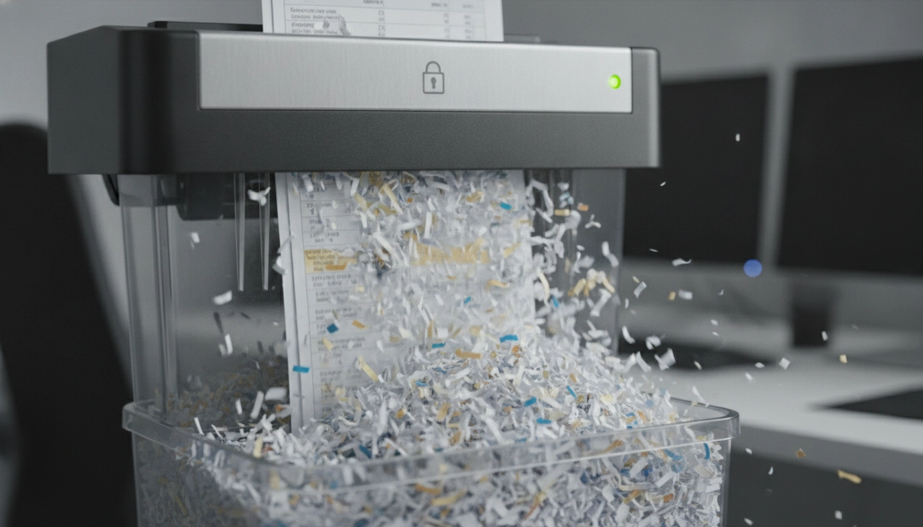 Destruction sécurisée de documents confidentiels avec un destructeur à coupe croisée