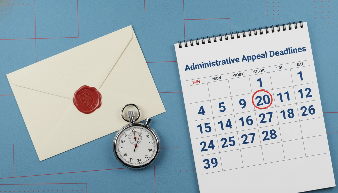 Délai de dépôt d'un recours gracieux : calendrier avec date limite et enveloppe recommandée