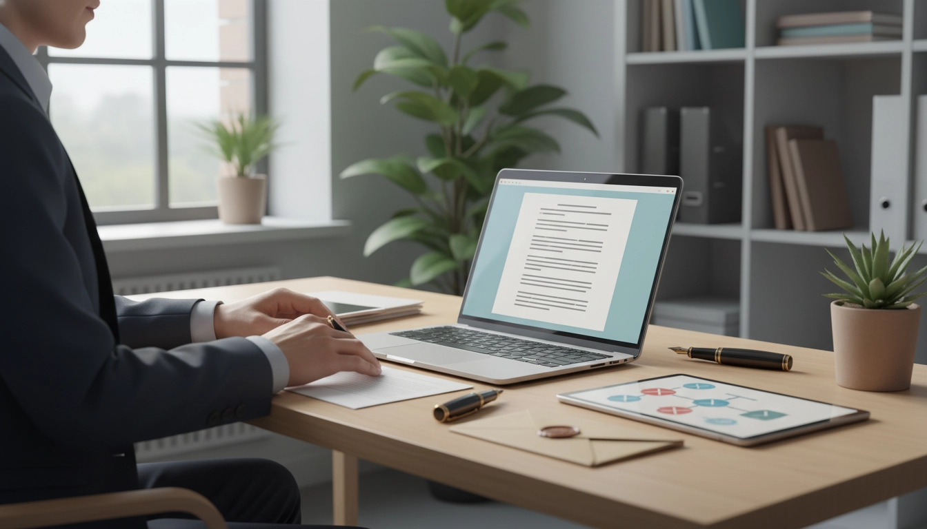 Personne rédigeant un recours gracieux efficace à son bureau avec des documents administratifs