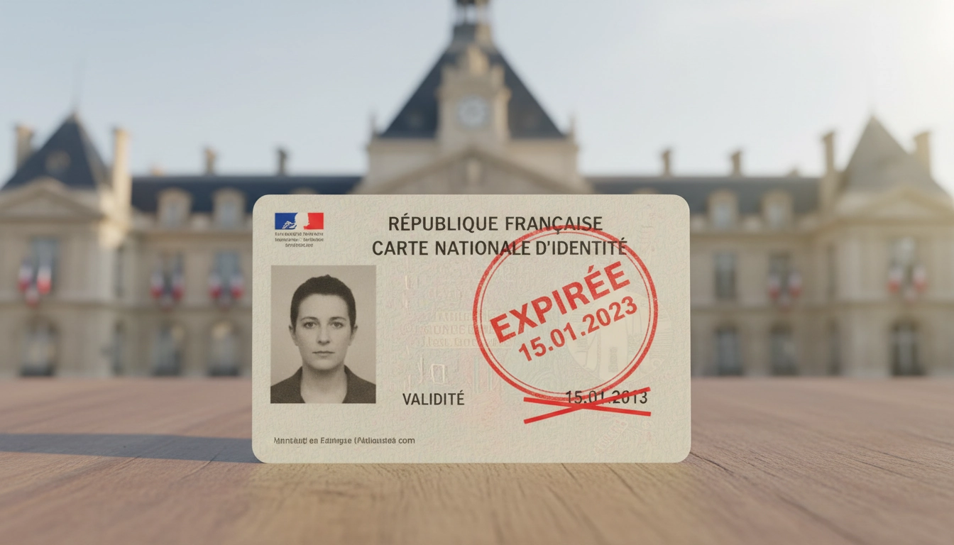 Carte d'identité expirée depuis plus de 5 ans nécessitant un renouvellement urgent auprès de la mairie