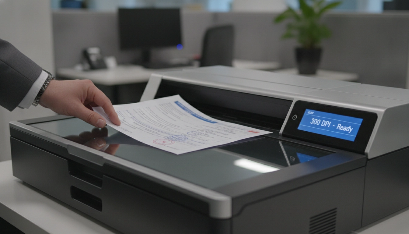 Numérisation d'un formulaire avec la résolution minimale scan document administratif recevable conseillée.