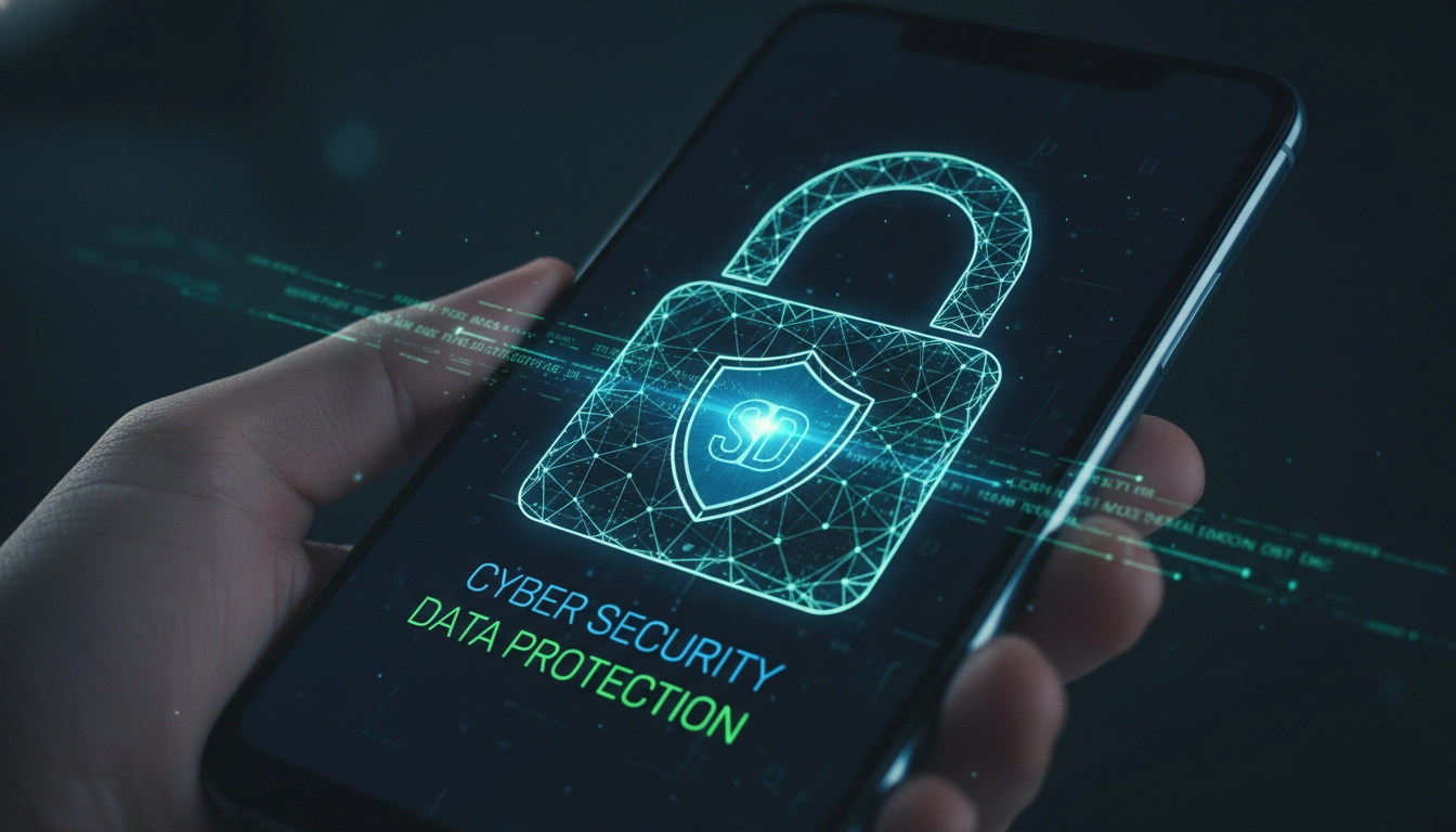 Concept visuel illustrant la sécurité coffre-fort numérique protection données personnelles sur un smartphone.