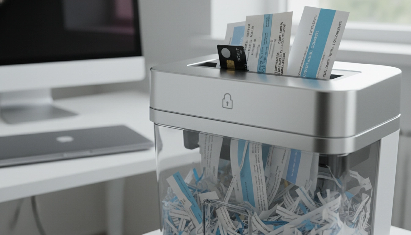 Destructeur de documents déchiqueté des vieux papiers administratifs confidentiels pour une destruction sécurisée